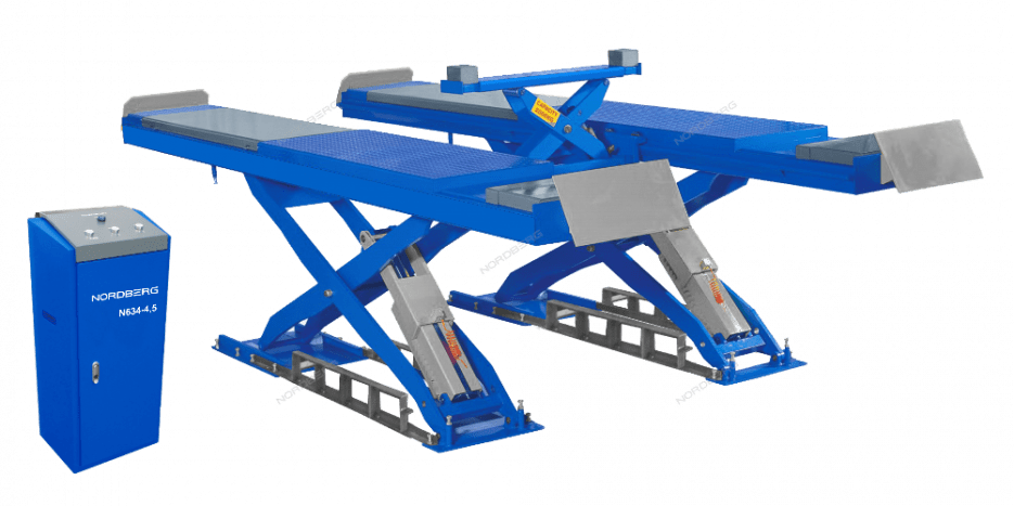 Ножничный подъемник NORDBERG N634-4,5 для сход-развала, г/п 4,5 т, 380 В (Синий)